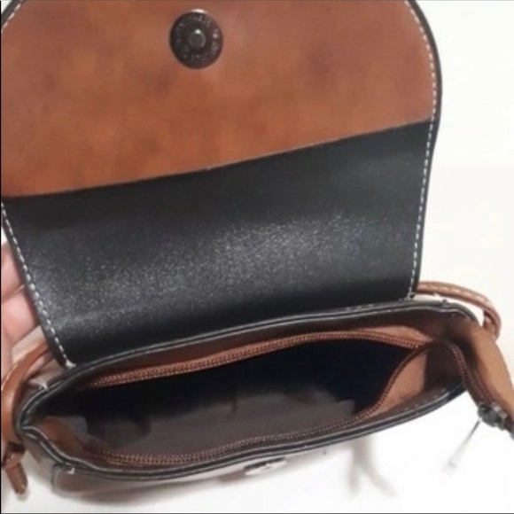 BOHO STYLE VEGAN LEATHER CROSSBODY MINI BAG - Picture 6 of 9